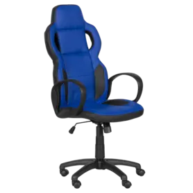 Геймърски стол ВИХЪР- син с черен цвят, еко кожа
