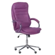 Директорски стол ВЕНЦИСЛАВ - хром база, еко кожа, цвят лилав
