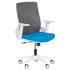 Работен стол Миглена 47- син със сиво, бял полипропилен