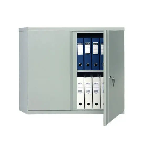 Архивен шкаф PMT с 2 отделения 83.2x91.5x45.8 см - отворен с класьори