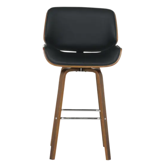 Бар стол ЙОСИФ-снимка отпред, черен, еко кожа