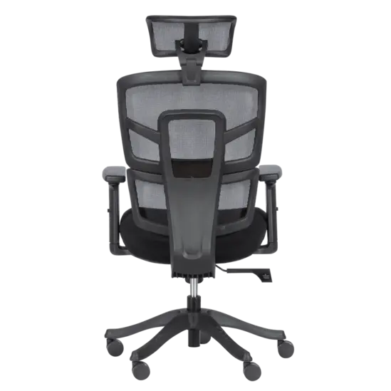 Директорски стол ВЕЛИКО- снимка отзад, черен