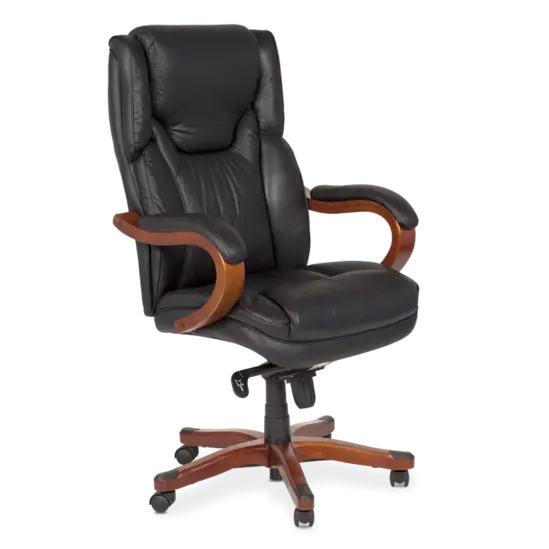 Директорски стол ВЕЛИМИР-снимка отпред, дървени подлакътници с меки падове