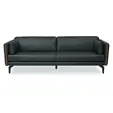 Диван триместен ЕВТИМИЙ HND 03 - сниман отпред, в тъмнозелена дамаска
