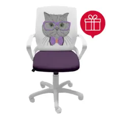 Детски стол КОТЕ с лилава седалка и пиктограма за подарък