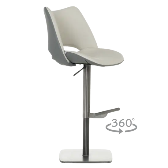 Бар стол МАРГИ-снимка отстрани, сив цвят