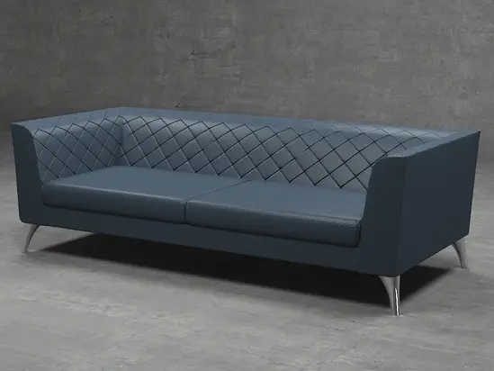 Диван триместен БИТОЛЯ FLP 06 - сниман отстрани, тъмно син на цвят