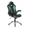 Геймърски стол ДАРИАН-снимка отстрани, зелено с черно