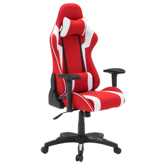 Геймърски стол ГЕТА-снимка отпред, в два цвята, червен-бял