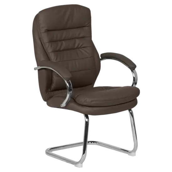 Посетителски стол ЛАЗАРИНА- кафяв цвят