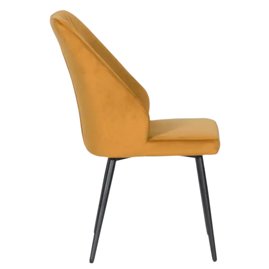 Трапезен стол МЕДЕЯ- дамаска в цвят горчица