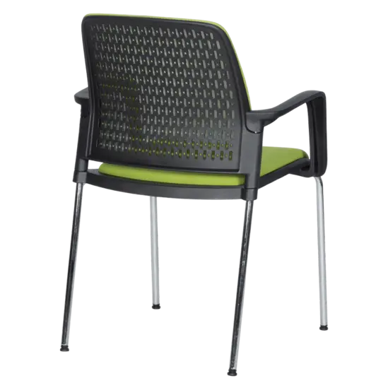 Посетителски стол КАВО-сниман отзад, черен полипропилен облегалка