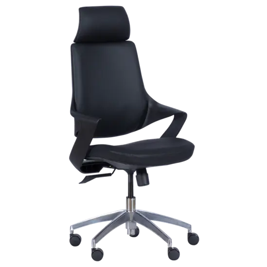 Директорски стол ХАРИЗАН-сниман отстрани, черен цвят