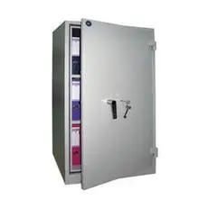 Огнеопорен архивен шкаф PMT KL - леко отворен, сниман отпред, с класьори вътре