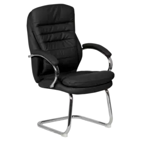 Посетителски стол ЛАЗАРИНА- черна еко кожа