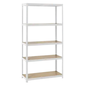 Метален стелаж BTL цинк 192x100x40см 65кг рафт - бял, сглобен, празен