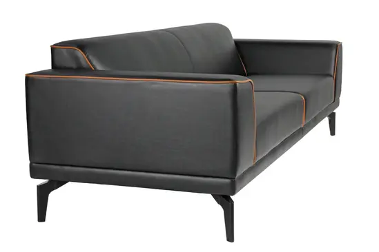 Триместен диван САМУИЛ SOLO 03 - снимка от ляво, черен цвят