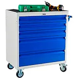 Количка индустриална S5 - с колелца, разпоалга с пет чекмеджета, с наредени отроге инструменти