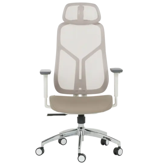 Директорски стол АНГЕЛА- бежов, дамаска, меш