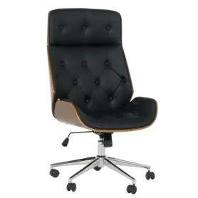 Директорски стол АРСЕН- снимка отпред, черна еко кожа