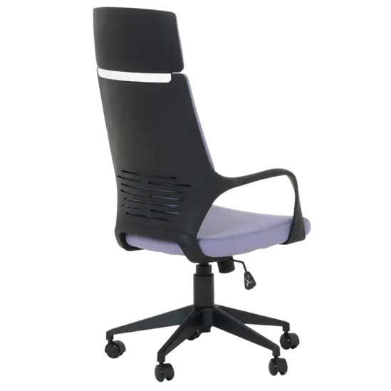 Директорски стол ЯКИМ черна-снимка отзад, черен полипропилен