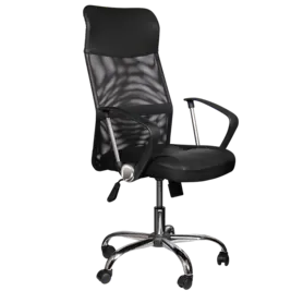 Директорски стол MONTI HB- снимка отстрани, черен цвят