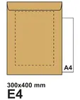 Плик самозалепващ E4 300х400 кафяв крафт 50 бр