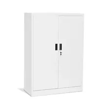 Архивен шкаф BTL с 3 отделения 130х90х40 см- сив, сниман отпред, със затворени врати