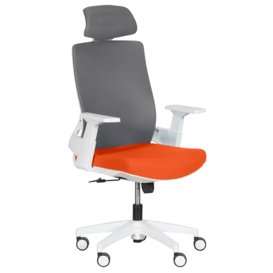 Президентски стол Миглена 46 - оранжева седалка, сива облегалка