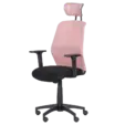 Директорски стол ДЕНИЦА- розова облегалка, черна седалка