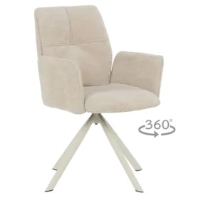 Трапезен стол ШЕЛИ- дамаска цвят крем