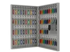 Табло за ключове EL 75 броя- сиво, отворено с наредени ключове вътре, с ел.заключване