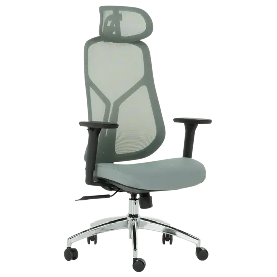 Директорски стол ЙОАН- зелена дамаска, черни полипропиленови подлакътници