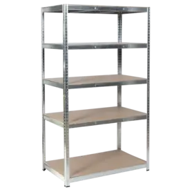 Метален стелаж BTL 180x90x40 см с галванизирана конструкция и 5 МДФ рафта