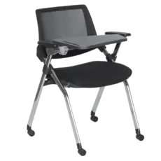 Посетителски стол АЛБА- сниман отпред, с масичка, хромирани крака