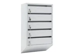 Пощенска кутия PMT PB 5C KL- сива, с пет клетки, затворени в момента