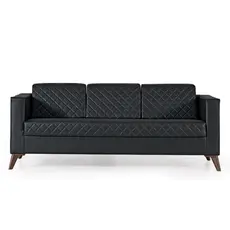  Диван триместен КАГАН WST 03 - сниман отпред, черен на цвят