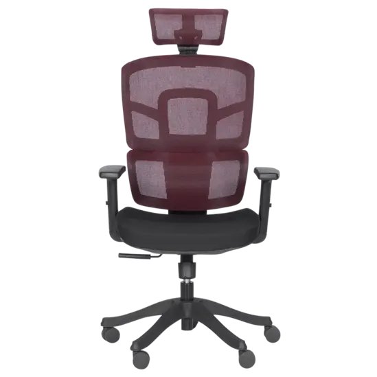 Директорски стол ВЕЛИКО-червен гръб, черна седалка