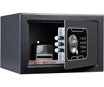 Метален сейф T - 170 EL - отворен, пълен с документи, с ел.заключване