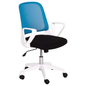 Работен стол ДИЛЯН- син с черно, бял полипропилен