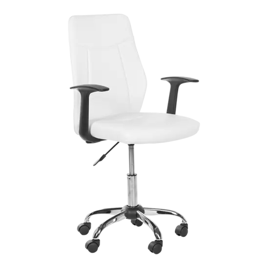 Работен стол РОСИЦА  - бял, еко кожа