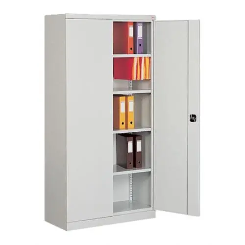 Архивен шкаф FRT с 5 отделения 199.9x80x43.5 см- с отворена дясна врата, сниман под ъгъл, пълен с класьори