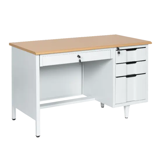 Работно бюро BTL 120 T-снимнка отстрани, сив цвят, мдф плот