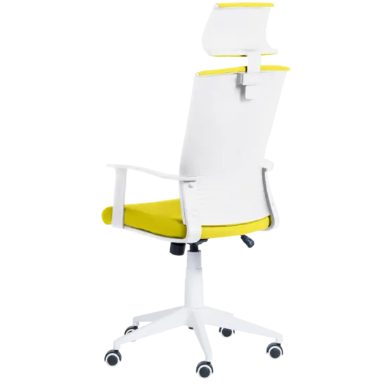 Директорски стол МАЛИК- снимка отзад, бял полипропиленов гръб