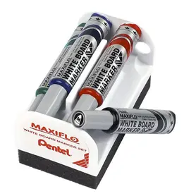 Комплект гъба и 4 маркера Pentel 6.0 мм- различни цвята