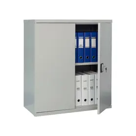 Архивен шкаф PMT с 2 отделения 100x100x50 см- отворен, с класьори, сниман отпред