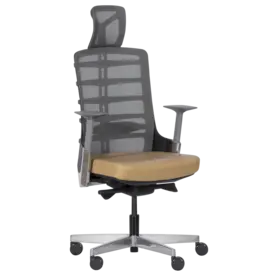 Директорски стол АЛЦЕК-снимка отпред, бежов цвят