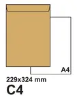 Плик самозалепващ C4 229х324 кафяв крафт 50 бр