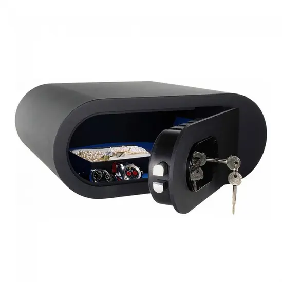 Метален сейф UNS VS - отворен, с документи вътре 