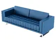 Диван триместен БИЛЯР LOFT 03 - сниман отгоре и отдясно, син на цвят